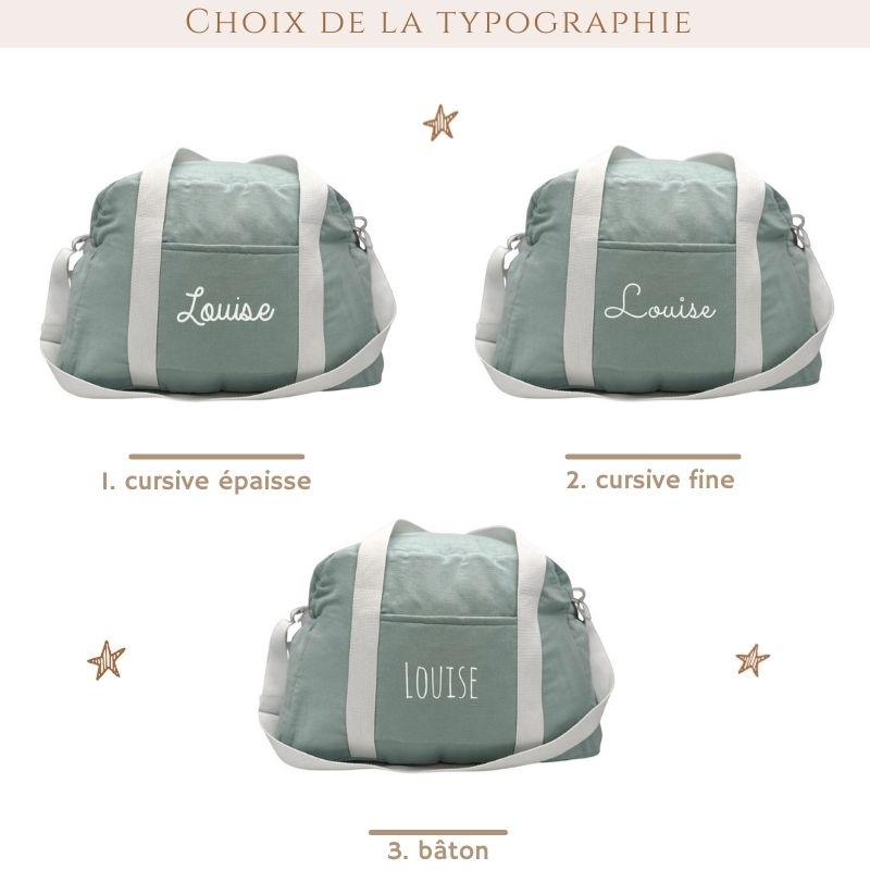 Sac à langer personnalisable: Coloris/ Motif et prénom – Guili